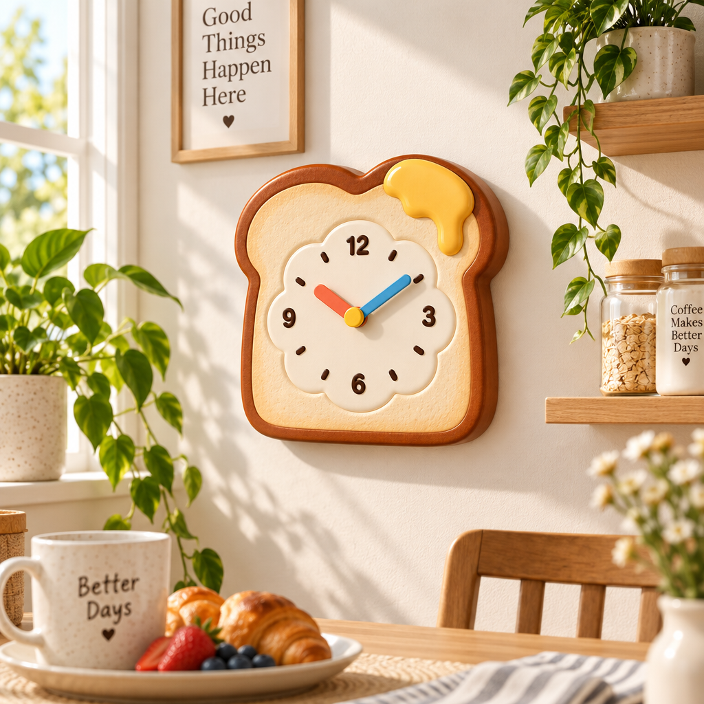 Nuvqarelisse Buttered Toast Wall Clock, view 2
