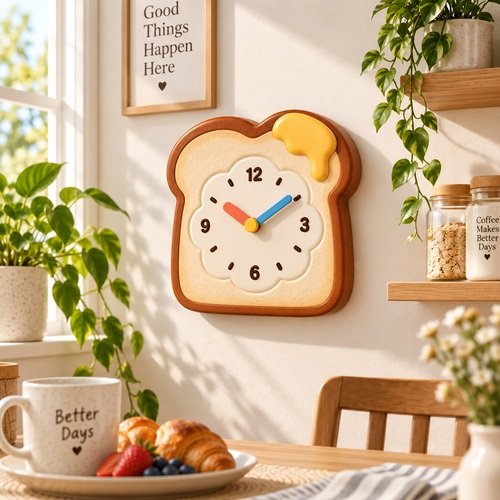 Nuvqarelisse Buttered Toast Wall Clock, view 2