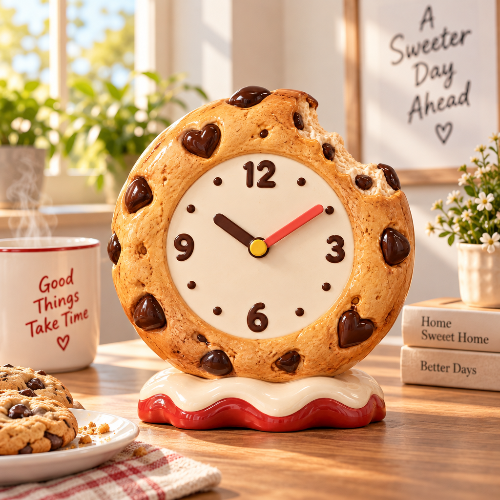 Nuvqarelisse Chocolate Chip Cookie Table Clock, view 2