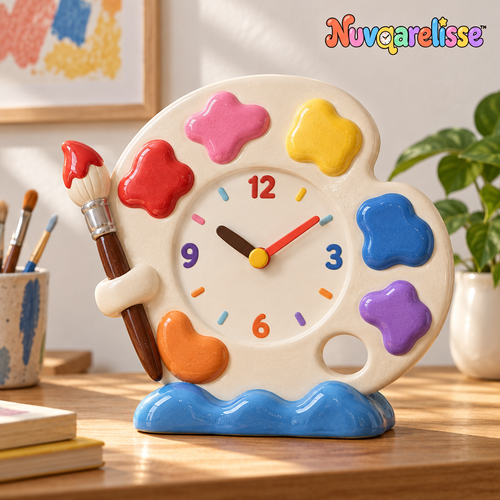 Nuvqarelisse Artist's Palette Table Clock, view 1