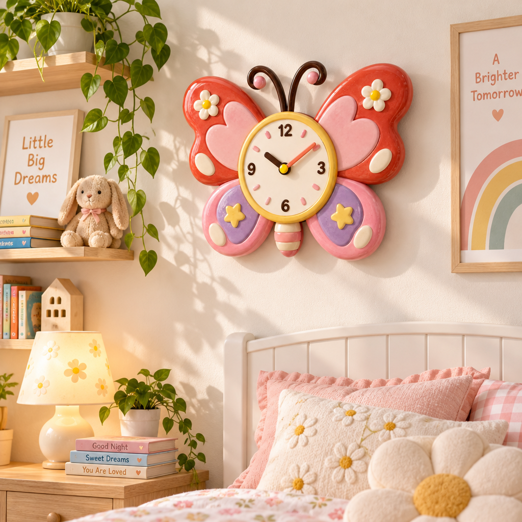 Nuvqarelisse Flower Butterfly Wall Clock, view 2