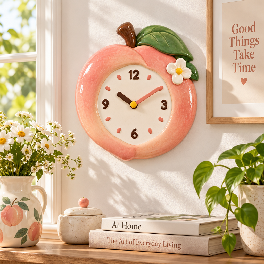 Nuvqarelisse Peach Blossom Wall Clock, view 2