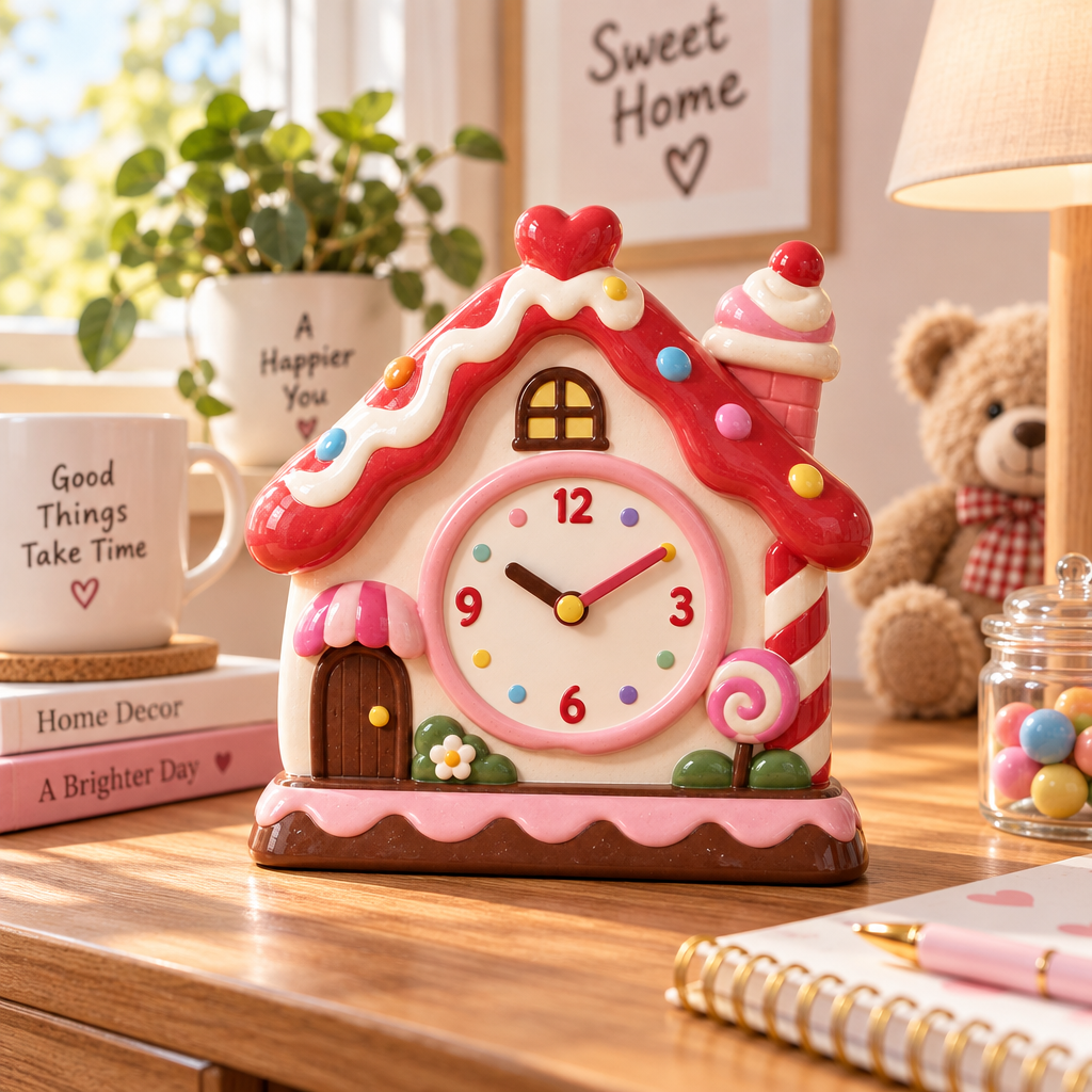 Nuvqarelisse Candy Cottage Table Clock, view 2
