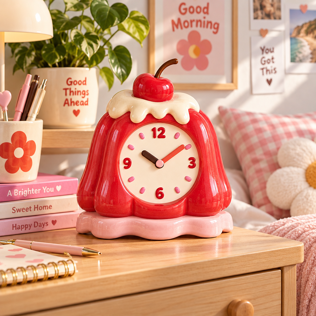 Nuvqarelisse Cherry Jelly Table Clock, view 2