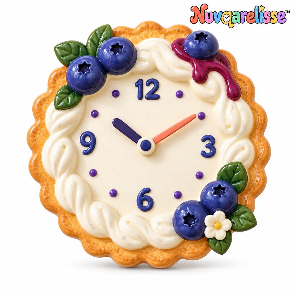 Nuvqarelisse Blueberry Cream Tart Wall Clock, view 4