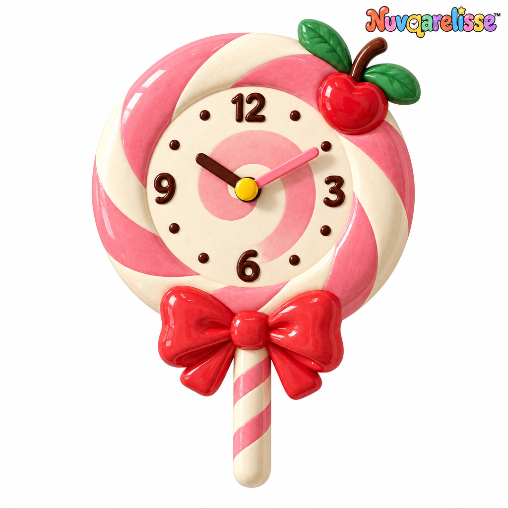 Nuvqarelisse Cherry Swirl Lollipop Wall Clock, view 4