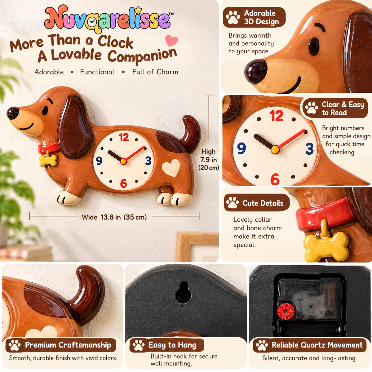 Nuvqarelisse Dachshund Wall Clock, view 3